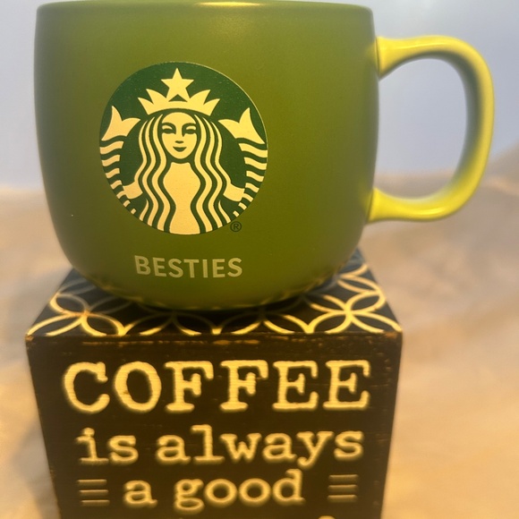 Starbucks Bestie Green Stoneware Coffee Collector's Mug 12oz Never-Used - Picture 3 of 11